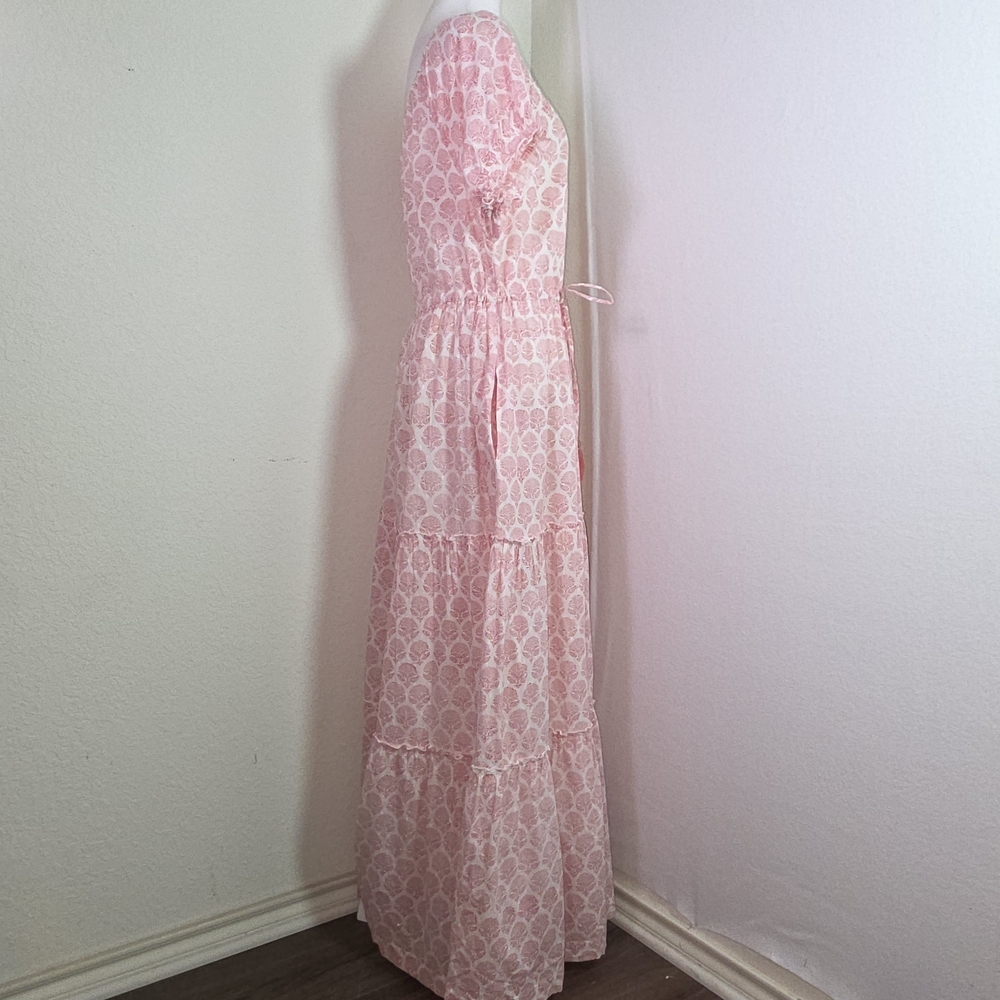Roller Rabbit Pink Block Print Boho Maxi Dress Xx… - image 3